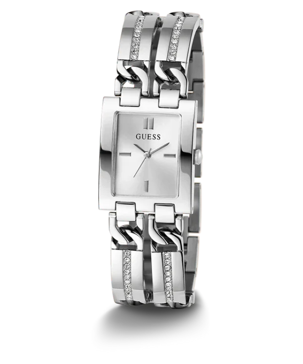 GW0668L1_F (1) GUESS Ladies Silver Tone Analog Watch GW0668L1