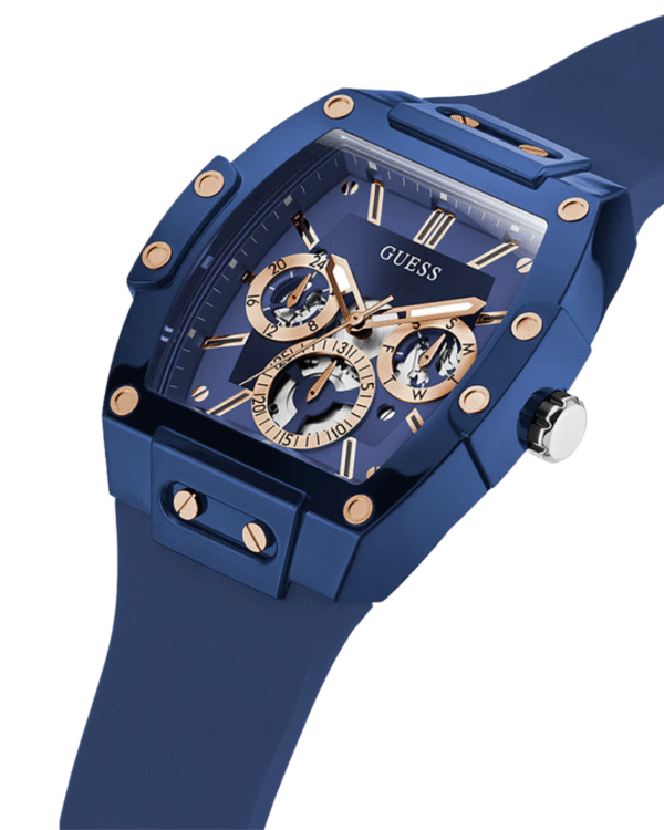La montre GUESS GW0668L2 pour femme, issue de la collection Mod ID, combine élégance contemporaine et fonctionnalité raffinée. - 2025-05-31T182814.524 GUESS Mens Blue Multi-function Watch GW0203G7