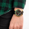 Guess Leather Analog Green Dial Men’s Watch Ref : GW0221G1