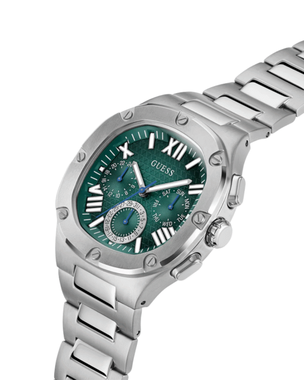 La montre GUESS GW0668L2 pour femme, issue de la collection Mod ID, combine élégance contemporaine et fonctionnalité raffinée. - 2025-06-26T060407.152 GUESS Mens Silver Tone Multi-function Watch Ref : GW0572G6