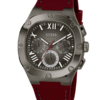 GUESS Mens Burgundy Gunmetal Multi-function Watch GW0571G4