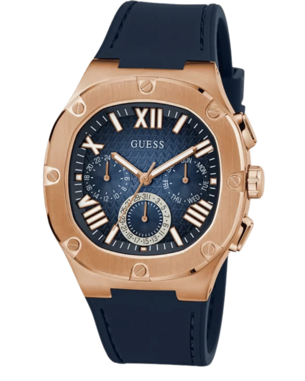 La montre GUESS GW0668L2 pour femme, issue de la collection Mod ID, combine élégance contemporaine et fonctionnalité raffinée. (45) GUESS Mens Burgundy Gunmetal Multi-function Watch GW0571G2