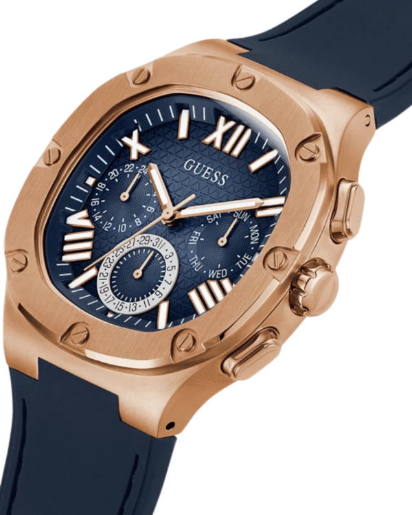 La montre GUESS GW0668L2 pour femme, issue de la collection Mod ID, combine élégance contemporaine et fonctionnalité raffinée. (46) GUESS Mens Burgundy Gunmetal Multi-function Watch GW0571G2