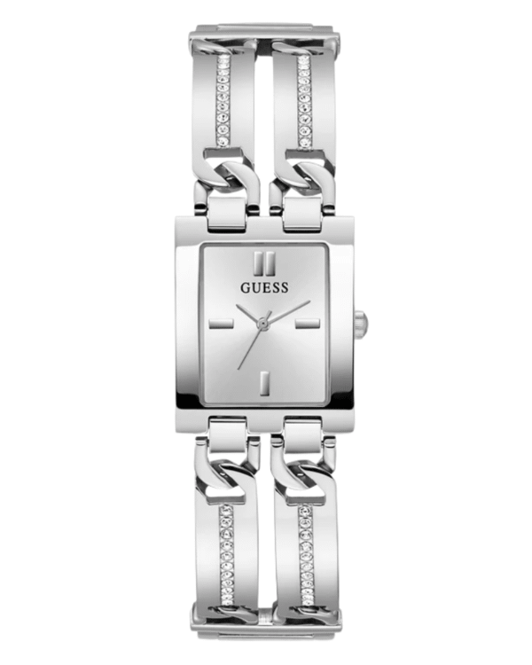La montre GUESS GW0668L2 pour femme, issue de la collection Mod ID, combine élégance contemporaine et fonctionnalité raffinée. (72) GUESS Ladies Silver Tone Analog Watch GW0668L1