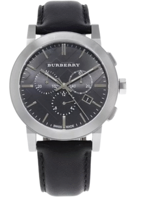 Burberry Mens City BU9356 Men's Black Chronograph Silver 42mm Watch