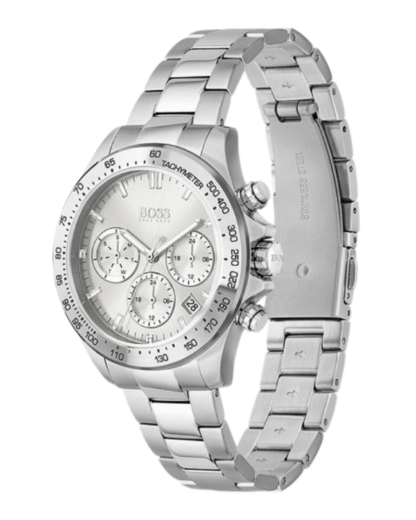 Hugo Boss Novia Chronograph Silver Dial Silver Steel Strap Watch for Women - 1502616