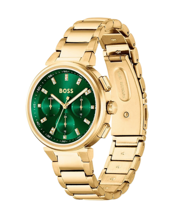La montre GUESS GW0668L2 pour femme, issue de la collection Mod ID, combine élégance contemporaine et fonctionnalité raffinée. - 2025-06-14T173644.311 Montre BOSS Femme 1502679 – Sport Lux One Métal Doré Élégante