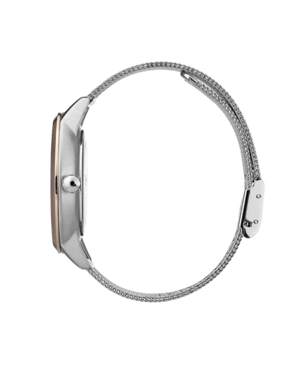 Montre Femme HUGO BOSS 1502423 – Collection Symphony, Cadran Or Rose, Bracelet Milanais Argenté, Mouvement Quartz