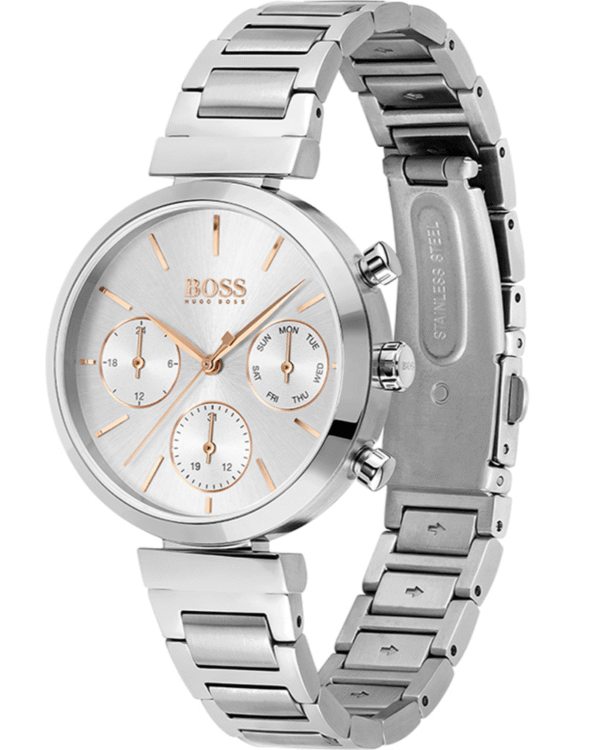 La montre GUESS GW0668L2 pour femme, issue de la collection Mod ID, combine élégance contemporaine et fonctionnalité raffinée. - 2025-06-15T080759.614 Montre Hugo Boss Flawless 1502530 pour femme