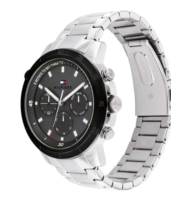 La montre GUESS GW0668L2 pour femme, issue de la collection Mod ID, combine élégance contemporaine et fonctionnalité raffinée. - 2025-06-20T034348.296 Montre chronographe Tommy Hilfiger Troy pour homme avec cadran gris et bracelet en acier argenté - 1792106