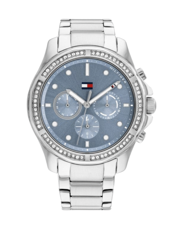 Tommy Hilfiger Montre Analogique Multifunction à Quartz pour Femme avec Bracelet en Acier Inoxydable argenté - 1782569