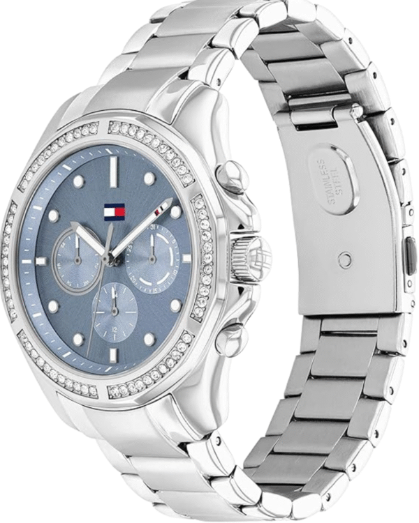 Tommy Hilfiger Montre Analogique Multifunction à Quartz pour Femme avec Bracelet en Acier Inoxydable argenté - 1782569
