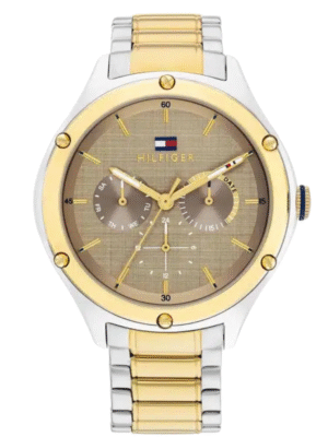 Montre Femme Tommy Hilfiger Lexi 1782658 – Acier Bicolore & Cadran Marron Multifonction 41 mm