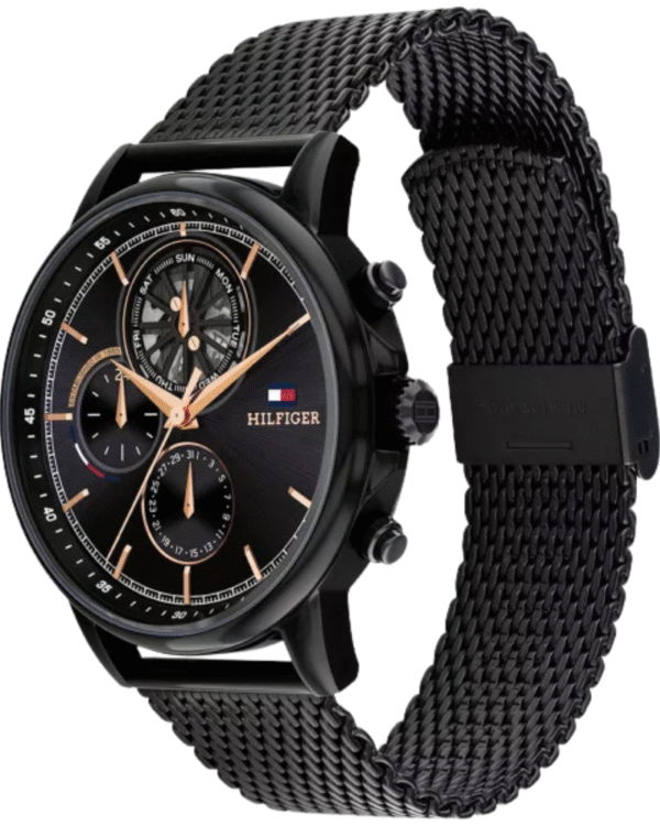 La montre GUESS GW0668L2 pour femme, issue de la collection Mod ID, combine élégance contemporaine et fonctionnalité raffinée. - 2025-06-22T175346.454 Montre Homme Tommy Hilfiger Stewart 1710610 – Acier Noir 44 mm Multifonction Quartz