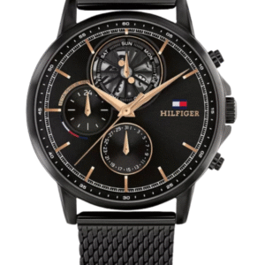 Montre Homme Tommy Hilfiger Stewart 1710610 – Acier Noir 44 mm Multifonction Quartz
