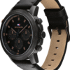 Montre Homme Tommy Hilfiger Aiden 1792110 – Cadran Noir & Bracelet Cuir 46 mm
