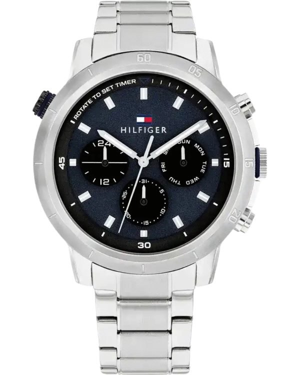 La montre GUESS GW0668L2 pour femme, issue de la collection Mod ID, combine élégance contemporaine et fonctionnalité raffinée. - 2025-06-23T181234.601 Montre Homme Tommy Hilfiger Aiden 1792104 – Acier Argenté Ø 46 mm Jour‑Date