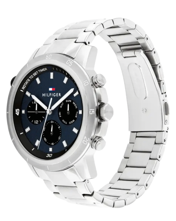 La montre GUESS GW0668L2 pour femme, issue de la collection Mod ID, combine élégance contemporaine et fonctionnalité raffinée. - 2025-06-23T181349.475 Montre Homme Tommy Hilfiger Aiden 1792104 – Acier Argenté Ø 46 mm Jour‑Date