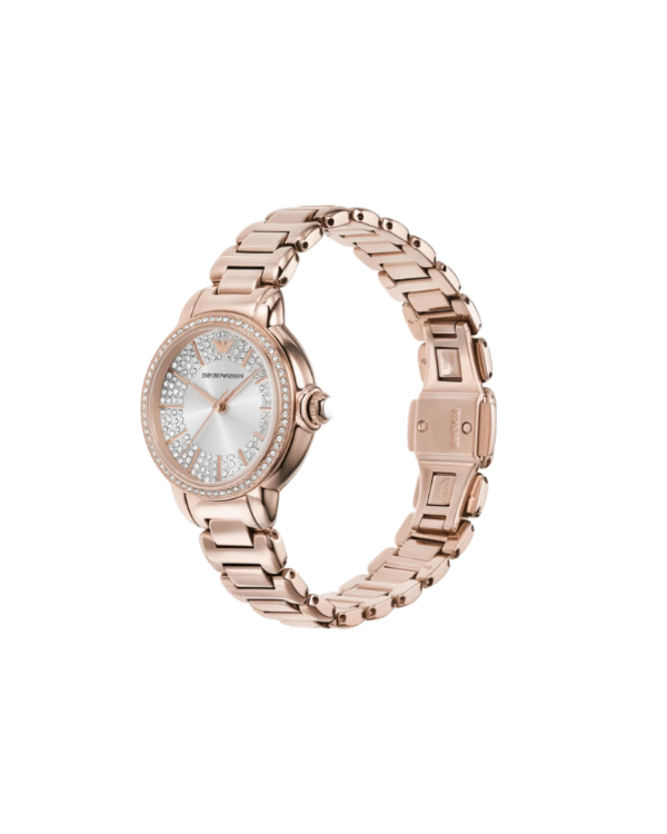 La montre GUESS GW0668L2 pour femme, issue de la collection Mod ID, combine élégance contemporaine et fonctionnalité raffinée. - 2025-06-24T181114.100 Emporio Armani AR11633 – Montre Femme 32 mm acier or rose, cadran argenté cristaux