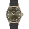 Hugo Boss Candor 1514080 – Montre Homme Quartz 41 mm Cadran Vert & Bracelet Cuir Noir