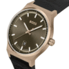 Hugo Boss Candor 1514080 – Montre Homme Quartz 41 mm Cadran Vert & Bracelet Cuir Noir