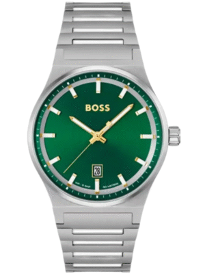 Boss Candor 1514079 – Montre Homme Acier 41 mm Vert Quartz