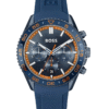 HUGO BOSS Runner 1514142 – Chronographe 43–44 mm, Silicone & Acier Bleu