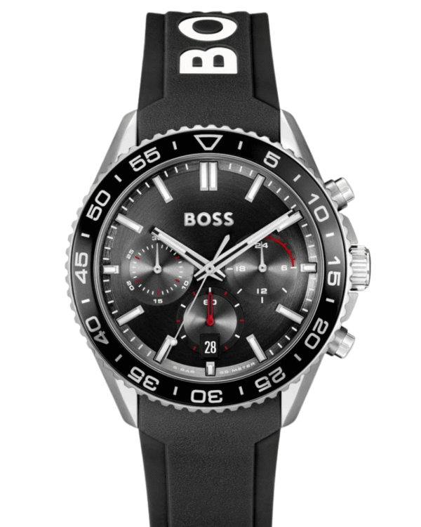 La montre GUESS GW0668L2 pour femme, issue de la collection Mod ID, combine élégance contemporaine et fonctionnalité raffinée. - 2025-06-28T073515.225 Montre Homme BOSS Runner Chronographe 43 mm - Cadran Noir & Bracelet Silicone Noir