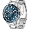 ontre Homme Hugo Boss Runner 1514143 – Chronographe 43 mm Cadran Bleu & Bracelet Acier