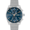Montre Homme Hugo Boss Skytraveller 1514149 – Chronographe 44 mm Argent & Cadran Bleu