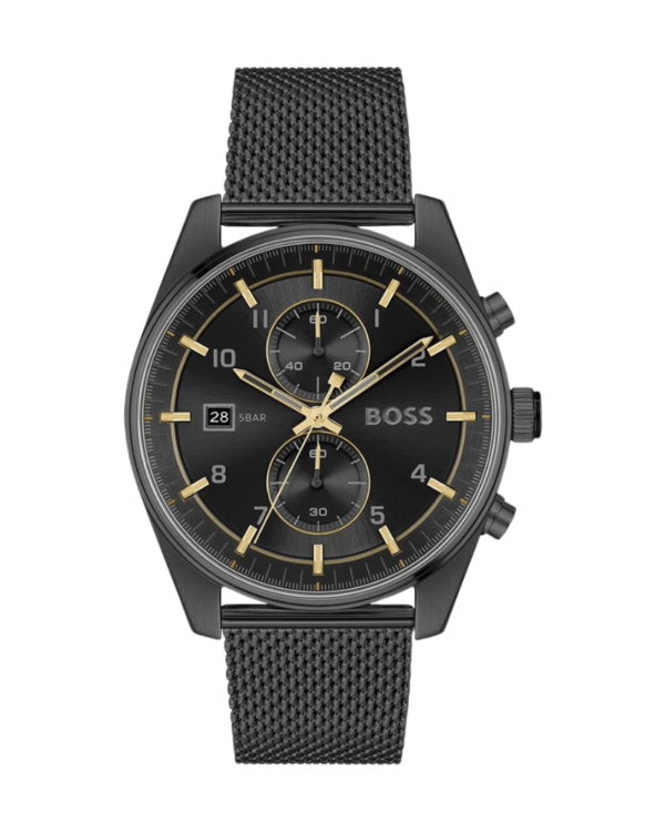 La montre GUESS GW0668L2 pour femme, issue de la collection Mod ID, combine élégance contemporaine et fonctionnalité raffinée. - 2025-06-28T175933.362 Montre homme Hugo Boss Skytraveller 1514150 – Chronographe noir 44 mm, bracelet acier PVD noir