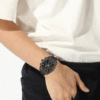 Montre homme Hugo Boss Skytraveller 1514150 – Chronographe noir 44 mm, bracelet acier PVD noir