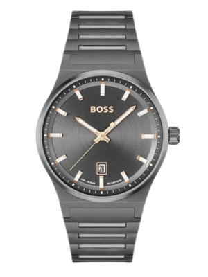 Boss Candor 1514078 – Montre Sport Luxe Homme 41 mm Acier Gris Quartz Date