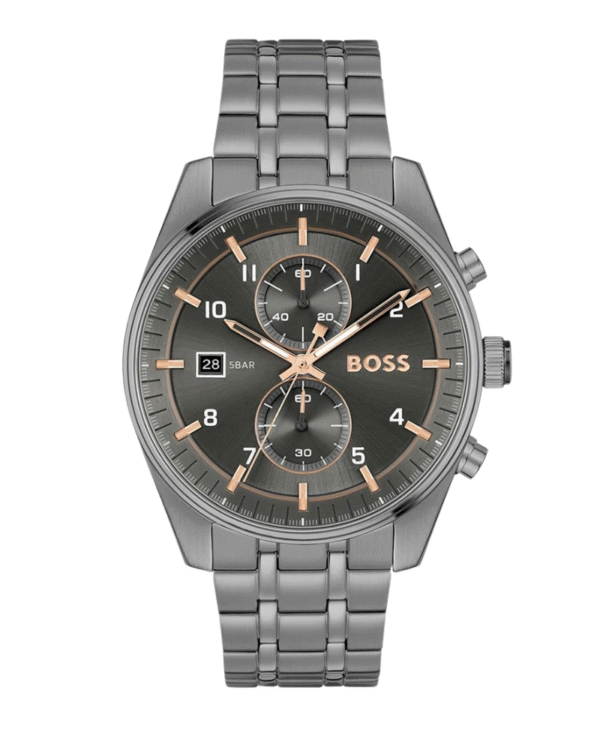 La montre GUESS GW0668L2 pour femme, issue de la collection Mod ID, combine élégance contemporaine et fonctionnalité raffinée. - 2025-06-29T180732.090 Montre Hugo Boss Skytraveller 1514153 – Chronographe acier gris 44 mm