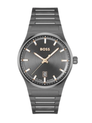 Boss Candor 1514078 – Montre Sport Luxe Homme 41 mm Acier Gris Quartz Date