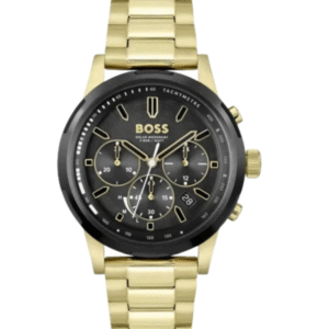 Montre Hugo Boss Solgrade 1514033 – Chronographe solaire 44 mm, acier doré & cadran noir