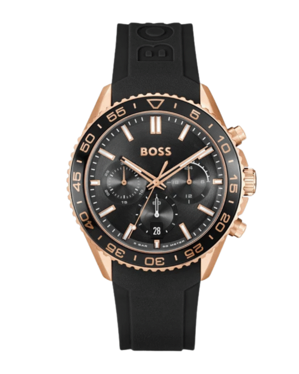 La montre GUESS GW0668L2 pour femme, issue de la collection Mod ID, combine élégance contemporaine et fonctionnalité raffinée. - 2025-06-30T081629.160 Montre Homme BOSS Runner 1514168 – Silicone Noir – Ø 43 mm – Chronographe Quartz
