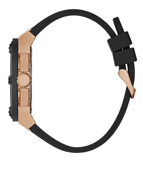 La montre GUESS GW0668L2 pour femme, issue de la collection Mod ID, combine élégance contemporaine et fonctionnalité raffinée. - 2025-06-30T091110.858 Montre Homme Guess Matrix GW0423G5 – Multifonction Quartz – Cadran Noir & Bracelet Silicone Noir 46 mm