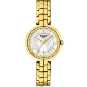 Tissot T‑Lady Flamingo – Montre Femme Quartz – Or PVD & Cadran Nacre – Ø 26 mm (T094.210.33.111.00)