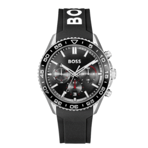 Hugo Boss Runner 1514141 – Chronographe Homme 44 mm Acier Inoxydable Noir Silicone