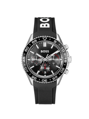 Hugo Boss Runner 1514141 – Chronographe Homme 44 mm Acier Inoxydable Noir Silicone