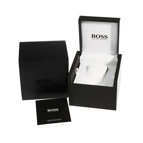 boiteboss.jpg Montre BOSS Femme 1502679 – Sport Lux One Métal Doré Élégante
