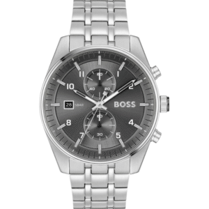 Montre Homme Hugo Boss Skytraveller 1514151 – Chronographe Cadran Noir & Bracelet Acier Inoxydable