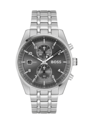 Montre Homme Hugo Boss Skytraveller 1514151 – Chronographe Cadran Noir & Bracelet Acier Inoxydable