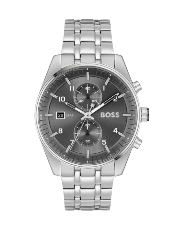 La montre GUESS GW0668L2 pour femme, issue de la collection Mod ID, combine élégance contemporaine et fonctionnalité raffinée. - 2025-07-01T183238.880 Montre Homme Hugo Boss Skytraveller 1514151 – Chronographe Cadran Noir & Bracelet Acier Inoxydable