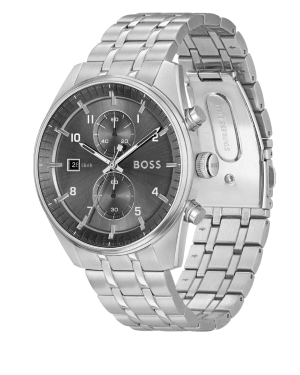 La montre GUESS GW0668L2 pour femme, issue de la collection Mod ID, combine élégance contemporaine et fonctionnalité raffinée. - 2025-07-01T183326.598 Montre Homme Hugo Boss Skytraveller 1514151 – Chronographe Cadran Noir & Bracelet Acier Inoxydable