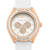 Michael Kors MK6945 – Montre Femme Sport Oversize 40 mm Or Rose & Bracelet Silicone Blanc