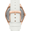 Michael Kors MK6945 – Montre Femme Sport Oversize 40 mm Or Rose & Bracelet Silicone Blanc