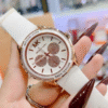 Michael Kors MK6945 – Montre Femme Sport Oversize 40 mm Or Rose & Bracelet Silicone Blanc