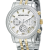 Montre Michael Kors Femme MK5057 – Chronographe Bicolore en Acier Inoxydable avec Cadran en Nacre